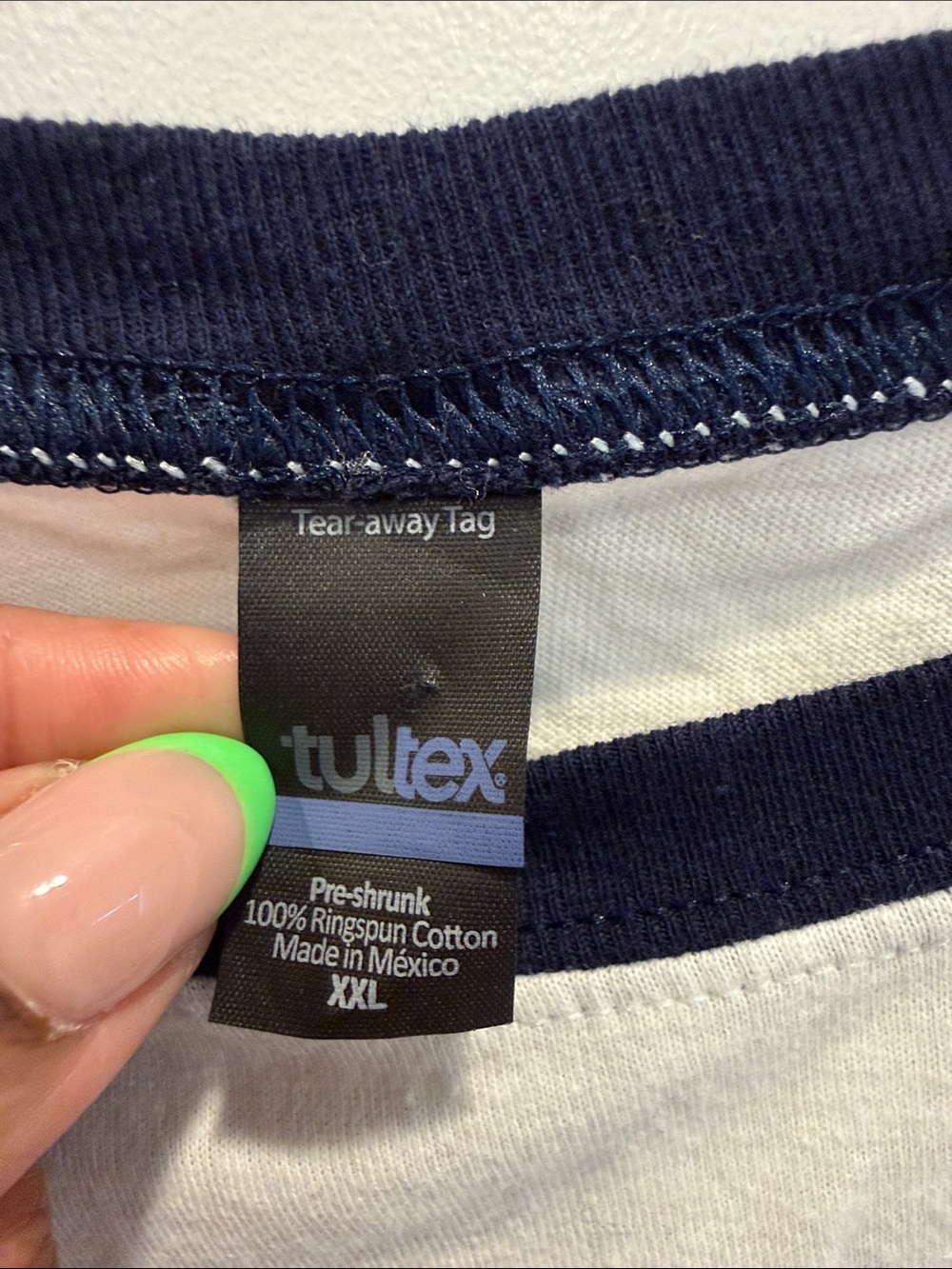 Tultex White Ringer T-Shirt with Great Lakes Graphic - Picture 2 of 3